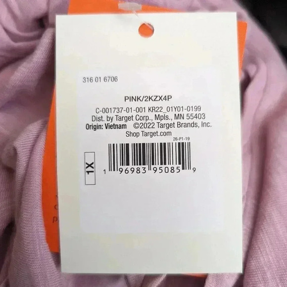 Knox Rose Plus Shirt Women's Size 1X 2X Pink Lightweight Short Sleeve T Shirt - Picture 4 of 7